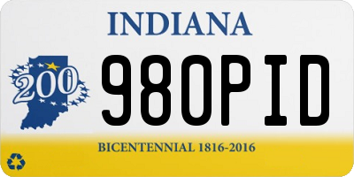 IN license plate 980PID