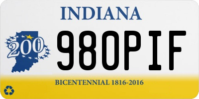 IN license plate 980PIF