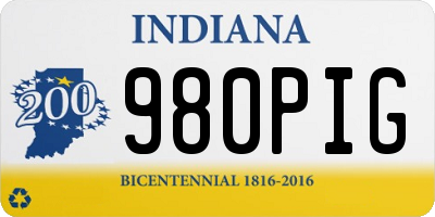 IN license plate 980PIG