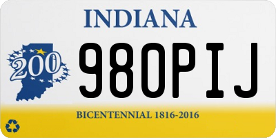 IN license plate 980PIJ
