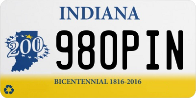 IN license plate 980PIN