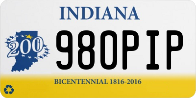 IN license plate 980PIP