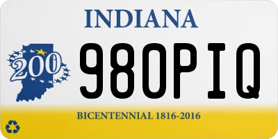 IN license plate 980PIQ