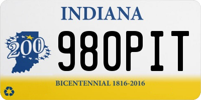 IN license plate 980PIT
