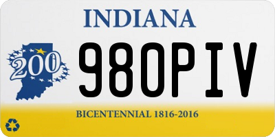 IN license plate 980PIV