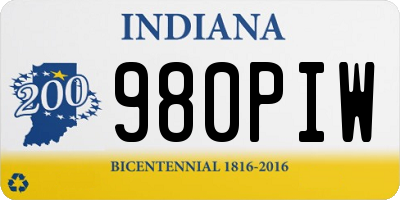IN license plate 980PIW