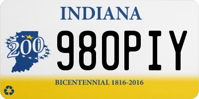 IN license plate 980PIY