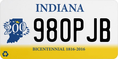 IN license plate 980PJB