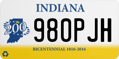 IN license plate 980PJH