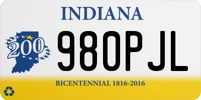 IN license plate 980PJL