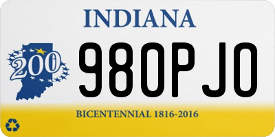 IN license plate 980PJO