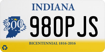 IN license plate 980PJS