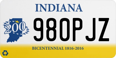 IN license plate 980PJZ