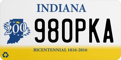 IN license plate 980PKA