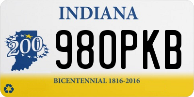 IN license plate 980PKB