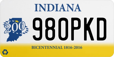 IN license plate 980PKD