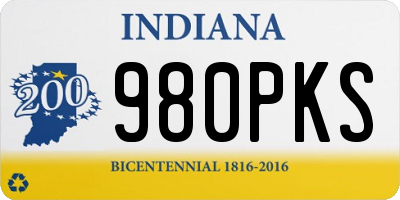 IN license plate 980PKS