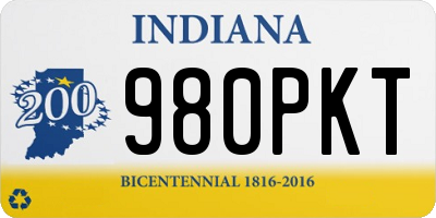 IN license plate 980PKT
