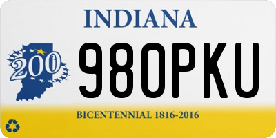 IN license plate 980PKU