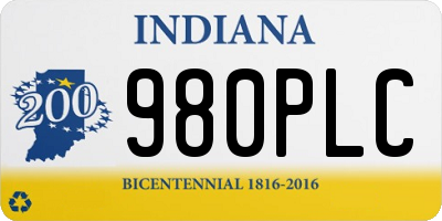 IN license plate 980PLC