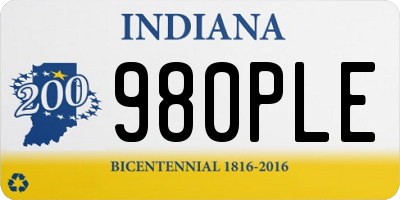 IN license plate 980PLE