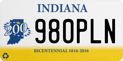 IN license plate 980PLN