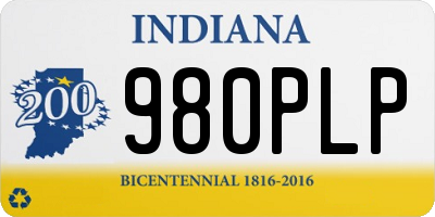 IN license plate 980PLP
