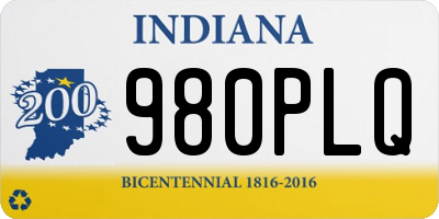 IN license plate 980PLQ