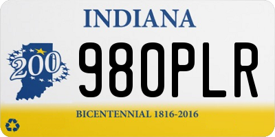IN license plate 980PLR