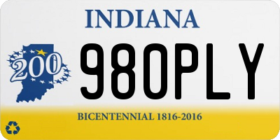 IN license plate 980PLY