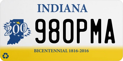 IN license plate 980PMA