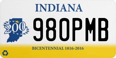 IN license plate 980PMB