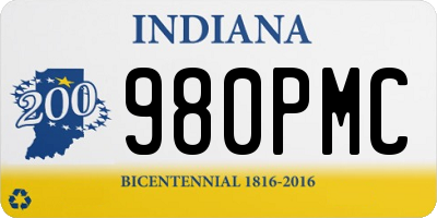 IN license plate 980PMC