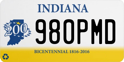 IN license plate 980PMD