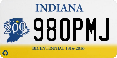 IN license plate 980PMJ