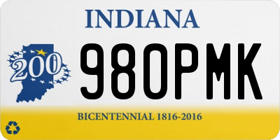 IN license plate 980PMK