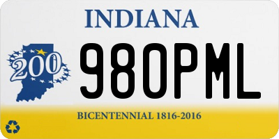IN license plate 980PML