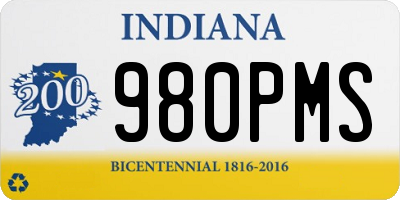 IN license plate 980PMS