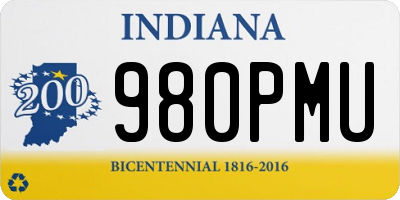IN license plate 980PMU