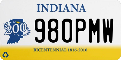 IN license plate 980PMW