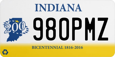 IN license plate 980PMZ