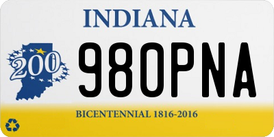 IN license plate 980PNA