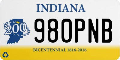 IN license plate 980PNB