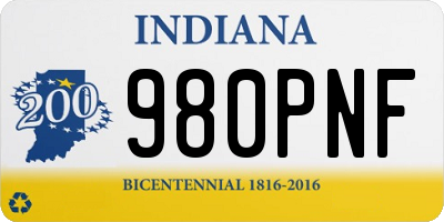 IN license plate 980PNF