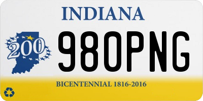 IN license plate 980PNG