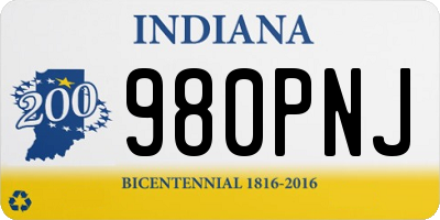 IN license plate 980PNJ