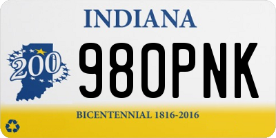 IN license plate 980PNK