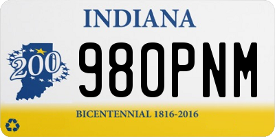 IN license plate 980PNM