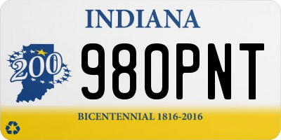 IN license plate 980PNT