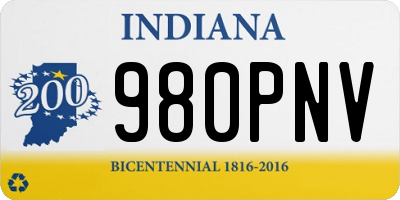 IN license plate 980PNV